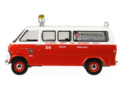 1969 Ford Econoline Ambulance "Los Angeles Fire Department" Red and White "Fire & Rescue" Series #5 1/64 Diecast Model Car by Greenlight image 2