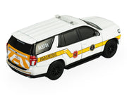 2024 Chevrolet Tahoe "Montgomery County Maryland Fire & Rescue Bethesda-Chevy Chase Rescue Squad" White with Yellow Stripes "Fire & Rescue" Series #5 1/64 Diecast Model Car by Greenlight image 3