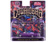 1964 Chevrolet Impala SS 409 Convertible Purple Metallic with Purple and White Interior with 2 Figures Limited Edition to 4950 pieces Worldwide 1/64 Diecast Models by M2 Machines image 3