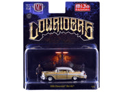 1956 Chevrolet Bel Air Lowrider Gold Metallic with Gold Interior and White Top with 2 Figures Limited Edition to 4400 pieces Worldwide 1/64 Diecast Model Car by M2 Machines image 3