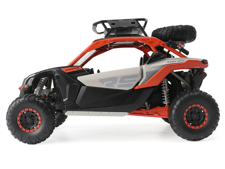 Can-Am Maverick X3 X RS Turbo RR with Roof Rack Chalk Gray and Orange 1/12 Diecast Model by BRP Models image 2
