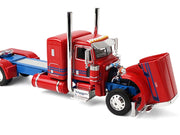 Peterbilt 389 with 36" Flat Top Sleeper and Heil Fuel Tank Trailer "Sancken Custom Truck by Amcan" Red "Big Rigs" Series II #3 1/64 Diecast Model by DCP/First Gear image 2
