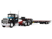 Ford LTL 9000 Day Cab and Landoll 440B-50CA Traveling Axle Trailer "Cappello Heavy Transport" Black with Blue Hood "Legacy" Series #3 1/64 Diecast Model by DCP/First Gear image 2