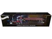 Ford LTL 9000 Day Cab and Landoll 440B-50CA Traveling Axle Trailer "Cappello Heavy Transport" Black with Blue Hood "Legacy" Series #3 1/64 Diecast Model by DCP/First Gear image 3