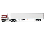 Kenworth K100 COE Flat Top and 53' Utility Trailer with Reefer "Red's Favorites - Jim Skrinar" Red with White Stripes 1/64 Diecast Model by DCP/First Gear image 2