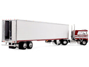 Kenworth K100 COE Flat Top and 53' Utility Trailer with Reefer "Red's Favorites - Jim Skrinar" Red with White Stripes 1/64 Diecast Model by DCP/First Gear image 3