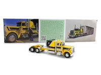 Peterbilt 359 with 63" Flat Top Sleeper & Wilson Silverstar Livestock Trailer "Red's Favorites - Hank Cosper" Yellow with Black Stripes 1/64 Diecast Model by DCP/First Gear image 5