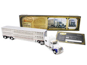 Peterbilt 379 with 70" Mid-Roof Sleeper and Wilson Silverstar Livestock Trailer "National Carriers" White "Legacy Series #5" 1/64 Diecast Model by DCP/First Gear image 5