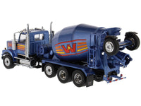 Western Star 4900 with Bridgemaster McNeilus Mixer Blue Metallic "Transport Series" 1/50 Diecast Model by Diecast Masters image 2