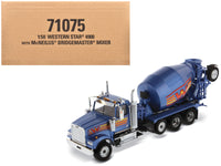 Western Star 4900 with Bridgemaster McNeilus Mixer Blue Metallic "Transport Series" 1/50 Diecast Model by Diecast Masters image 5