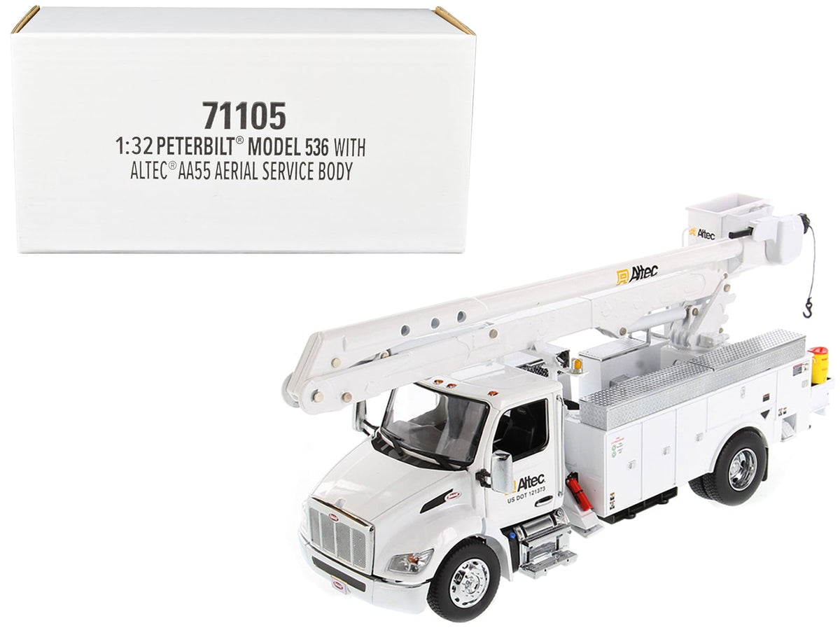 Peterbilt 536 Truck with Altec AA55 Aerial Service Body White "Transport Series" 1/32 Diecast Model by Diecast Masters image 5