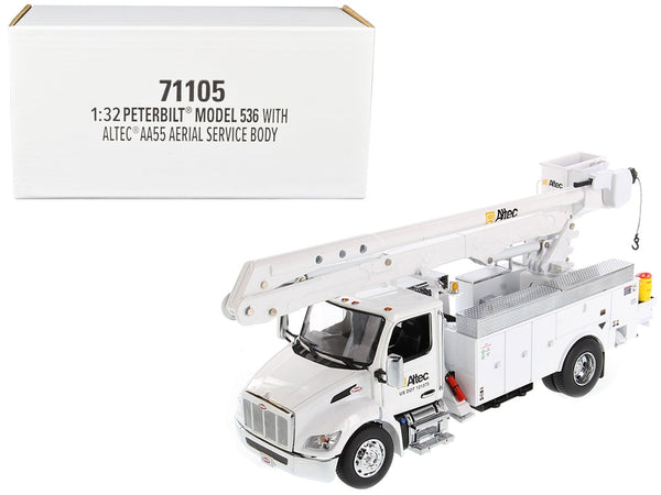 Peterbilt 536 Truck with Altec AA55 Aerial Service Body White "Transport Series" 1/32 Diecast Model by Diecast Masters image 5