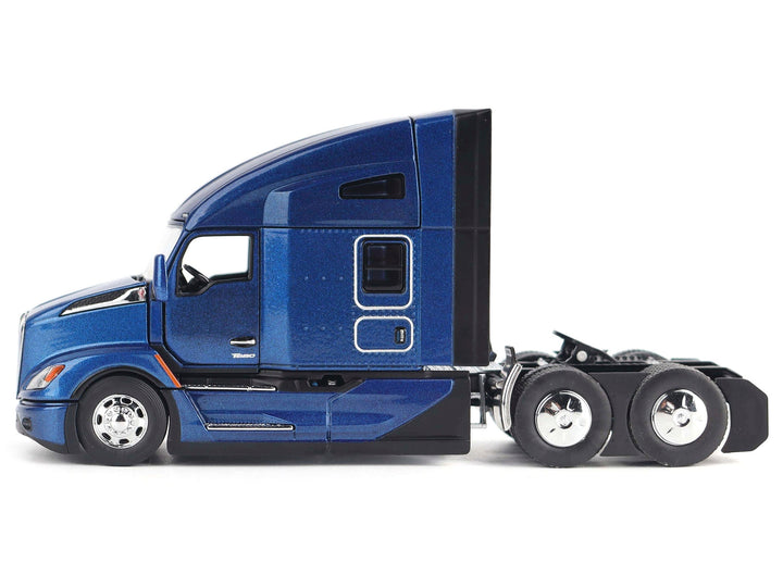 Kenworth T680 Truck Tractor Deep Cerulean Blue Metallic "Transport Series" 1/50 Diecast Model by Diecast Masters image 2