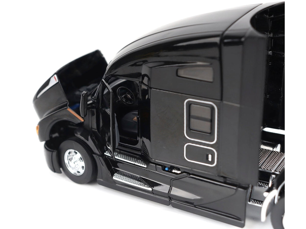 Kenworth T680 76" High Roof Sleeper Cab Truck Tractor Black "Transport Series" 1/50 Diecast Model by Diecast Masters image 2