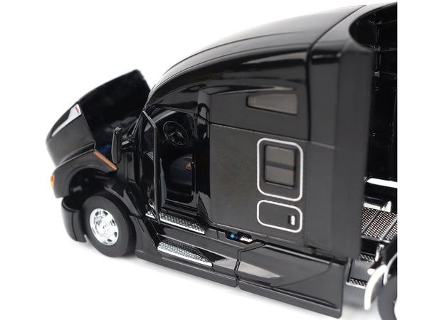 Kenworth T680 76" High Roof Sleeper Cab Truck Tractor Black "Transport Series" 1/50 Diecast Model by Diecast Masters image 2