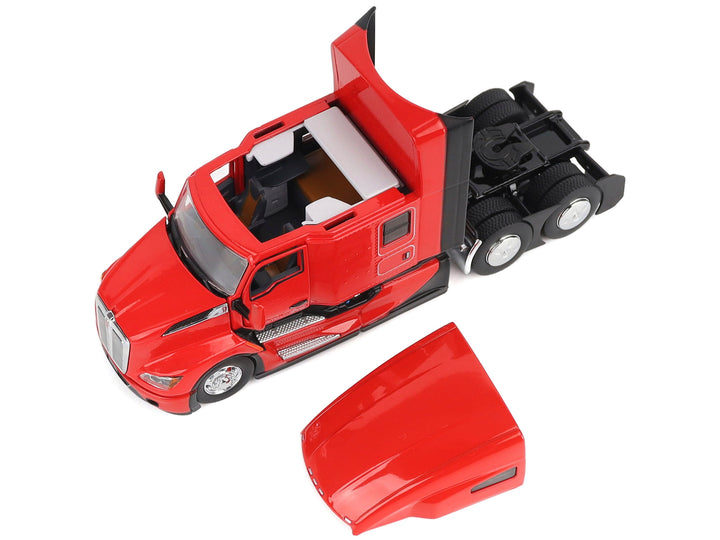 Kenworth T680 76" High Roof Sleeper Cab Truck Tractor Viper Red "Transport Series" 1/50 Diecast Model by Diecast Masters image 2