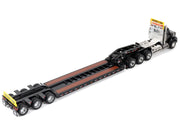 Kenworth T880 SBFA Tridem Truck with Trail King HDG Lowboy Trailer Black "Transport Series" 1/50 Diecast Model by Diecast Masters image 3