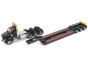 Kenworth T880 SBFA Tridem Truck with Trail King HDG Lowboy Trailer Black "Transport Series" 1/50 Diecast Model by Diecast Masters image 4