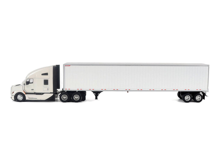 Kenworth T680 Next-Gen 76" High-Roof Sleeper Tandem Tractor White with Great Dane Champion 53ft Dry Cargo Trailer "Transport Series" 1/50 Diecast Model by Diecast Masters image 2