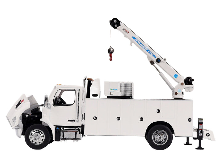 Peterbilt 536 Auto-Crane Titan85-Body HC14-Crane Work Truck with Miller EnPak White "Transport Series" 1/50 Diecast Model by Diecast Masters image 2