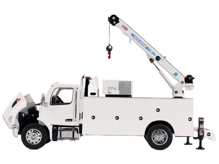 Peterbilt 536 Auto-Crane Titan 85-Body HC14-Crane Work Truck with Miller EnPak White "Transport Series" 1/50 Diecast Model by Diecast Masters image 2