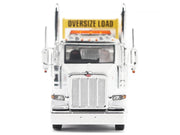 Peterbilt 589 Tridem-Axle Truck Tractor with Day Cab and Trail King TK170 Hydraulic Detachable Gooseneck Lowboy Trailer with Jeep and Booster White "Transport Series" 1/64 Diecast Model by Diecast Masters image 5