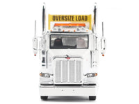 Peterbilt 589 Tridem-Axle Truck Tractor with Day Cab and Trail King TK170 Hydraulic Detachable Gooseneck Lowboy Trailer with Jeep and Booster White "Transport Series" 1/64 Diecast Model by Diecast Masters image 5