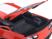 2017 Chevrolet Corvette C7 Grand Sport Red with White Stripe and Black Fender Hash Marks 1/18 Model Car by Autoart image 3