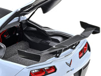 2019 Chevrolet Corvette C7 ZR1 Ceramic Matrix Gray Metallic with Carbon Top 1/18 Model Car by Autoart image 3