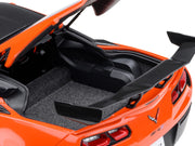 2019 Chevrolet Corvette C7 ZR1 Sebring Orange Tintcoat with Carbon Top 1/18 Model Car by Autoart image 3