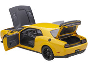 Dodge Challenger SRT Hellcat Widebody Yellow Jacket with Satin Black Hood 1/18 Model Car by Autoart image 4