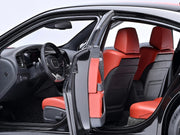 Dodge Charger SRT Hellcat Redeye Pitch Black with Red Stripes and Interior 1/18 Model Car by Autoart image 4