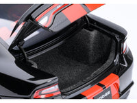 Dodge Charger SRT Hellcat Redeye Pitch Black with Red Stripes and Interior 1/18 Model Car by Autoart image 5