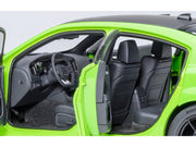 Dodge Charger Scat Pack Widebody Sublime Green with Matt Black Hood and Top 1/18 Model Car by Autoart image 4
