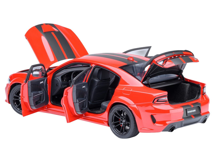 Dodge Charger Scat Pack Widebody Torred with Carbon Stripes 1/18 Model Car by Autoart image 2