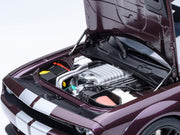 2022 Dodge Challenger SRT Jailbreak Hellraisin Purple with White Stripes 1/18 Model Car by Autoart image 3