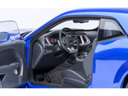 2022 Dodge Challenger SRT Jailbreak Indigo Blue Metallic with Carbon Stripes 1/18 Model Car by Autoart image 4