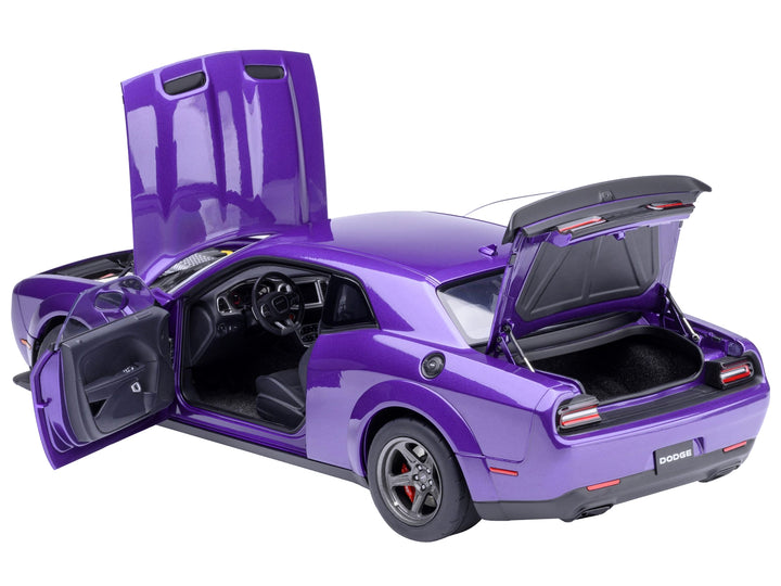 2023 Dodge Challenger SRT Super Stock Plum Crazy Purple 1/18 Model Car by Autoart image 2