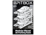 Modular Diecast 3D Parking Rack Display Stand Set of 10 Racks for 1/64 Scale Model Cars by Pitbox image 3