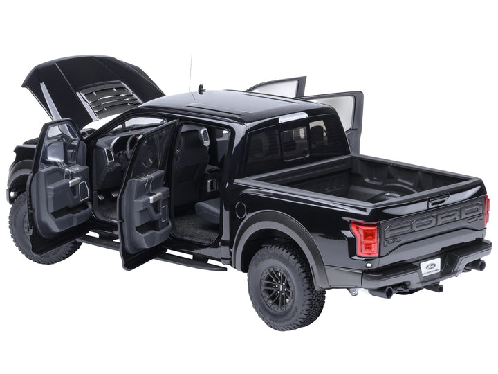 2019 Ford F-150 Raptor Pickup Truck Agate Black 1/18 Model Car by Autoart image 2