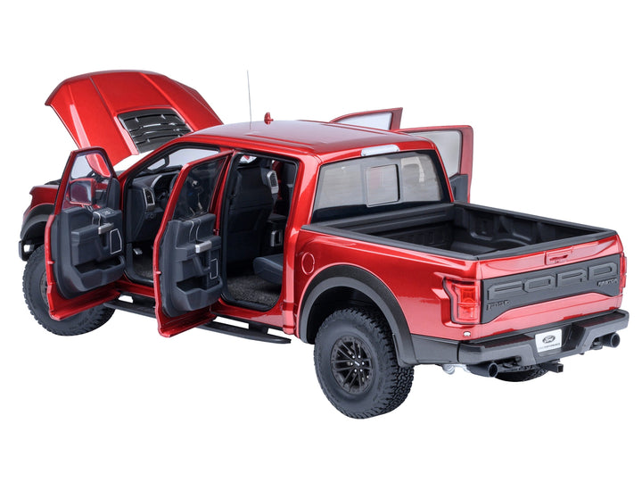 2019 Ford F-150 Raptor Pickup Truck Ruby Red Metallic 1/18 Model Car by Autoart image 2