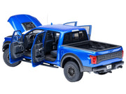 2019 Ford F-150 Raptor Pickup Truck Velocity Blue 1/18 Model Car by Autoart image 2