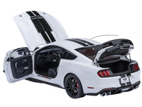 Ford Mustang Shelby GT500 Oxford White with Black Stripes 1/18 Model Car by Autoart image 2
