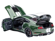Ford Mustang Shelby GT500 Eruption Green Metallic with White Stripes 1/18 Model Car by Autoart image 2