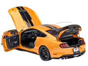 Ford Mustang Shelby GT500 Cyber Orange Metallic with Black Stripes 1/18 Model Car by Autoart image 2