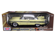 1958 Plymouth Fury "Timeless Classics" Yellow with White Top 1/18 Diecast Model Car by Motormax image 3