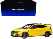 2021 Honda Civic Type R (FK8) RHD (Right Hand Drive) Sunlight Yellow Limited Edition 1/18 Model Car by Autoart