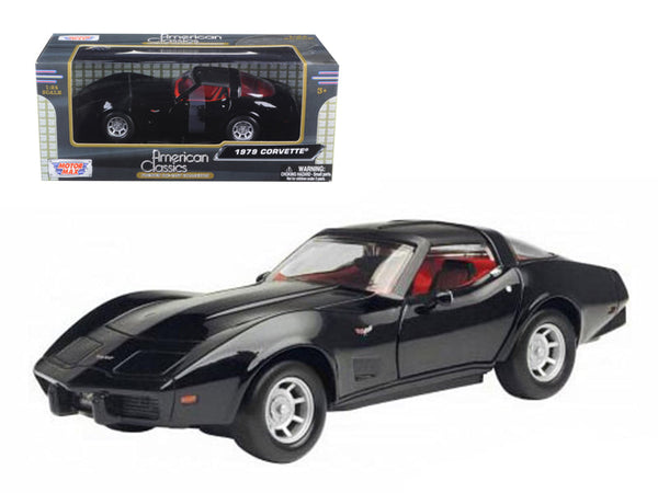 1979 Chevrolet Corvette Black 1/24 Diecast Car Model by Motormax