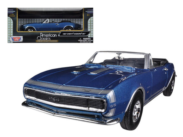 Motormax 1967 Chevrolet Camaro SS Convertible blue metallic 1:24 73301BL, product image 1