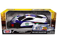 2020 Chevrolet Corvette #28 White with Blue Graphics "GT Racing" Series 1/24 Diecast Model Car by Motormax image 3
